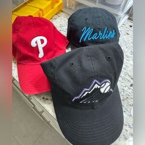 MLB Red and Black Baseball Caps Set